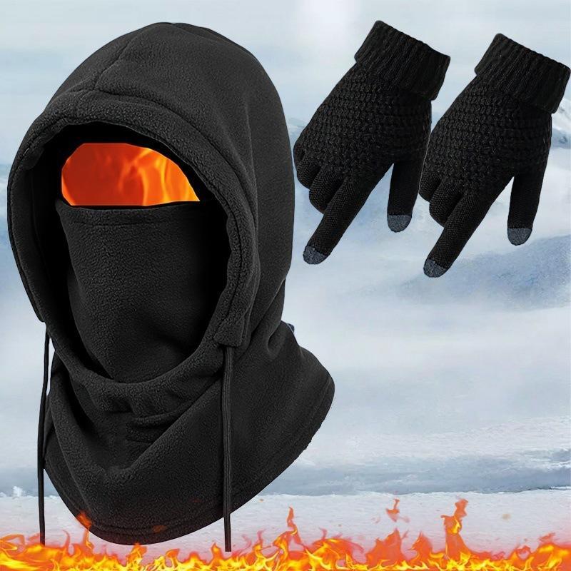 Unisex 2/3/4-Piece Winter Outdoor Set with Full Face Cover, Gloves & Thermal Socks, Warm Windproof Gear for Skiing, Cycling, Snowboarding & Cold Weather