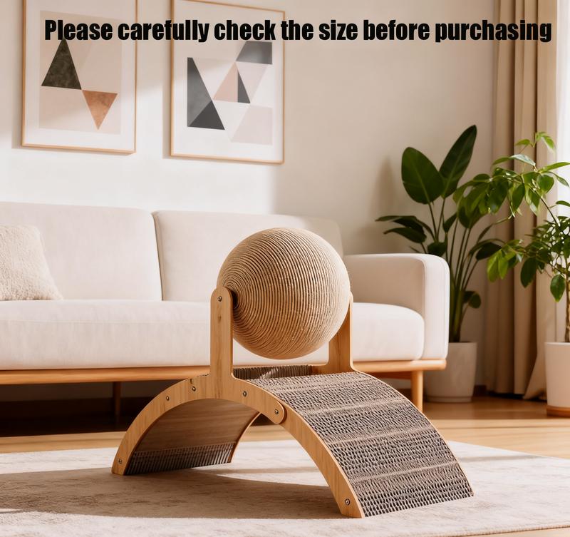 2-in-1 Cat Scratching Post & Ball - Wear-Resistant Natural Sisal Toy