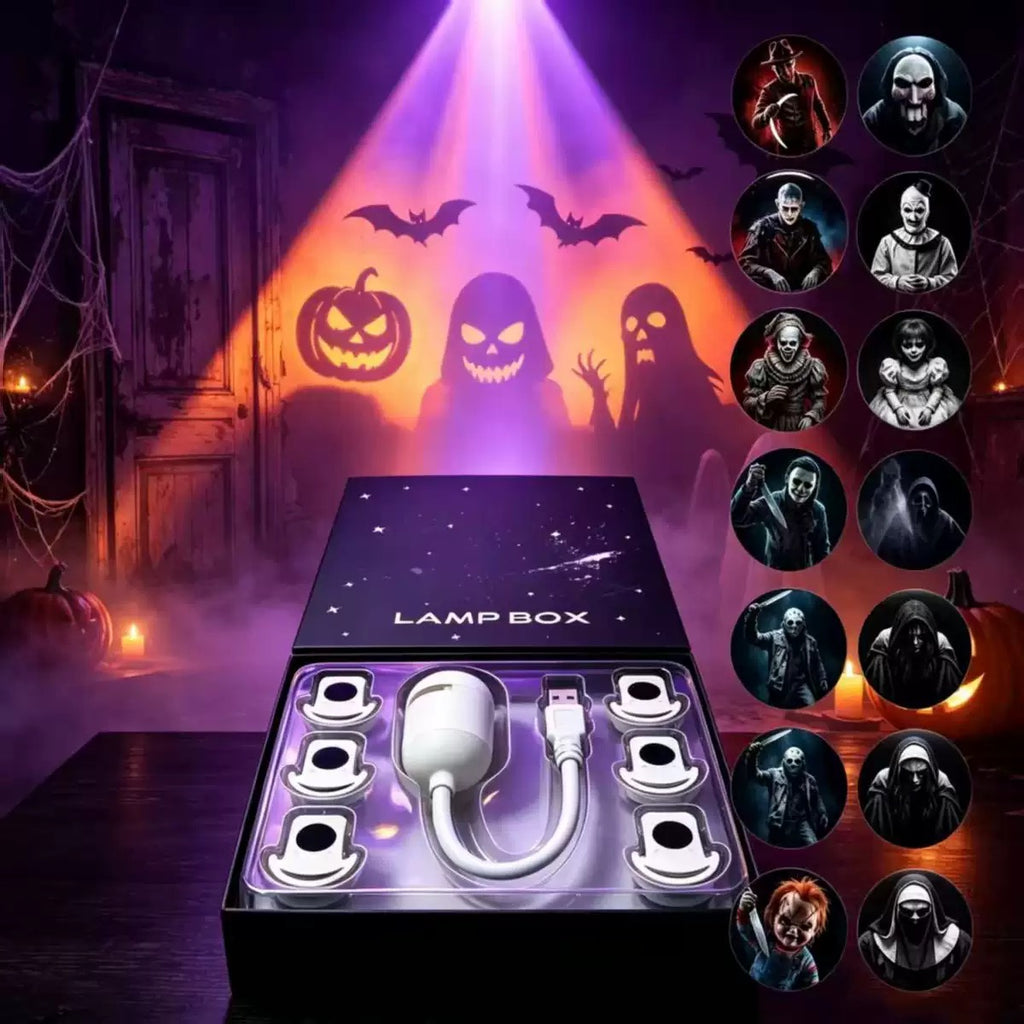 Halloween 2-in-1 Projection Night Light, 360° Adjustable USB Projector Lamp with Interchangeable Spooky Films, Touch Control for Bedroom, Party, Hallway & Parked Car Decor