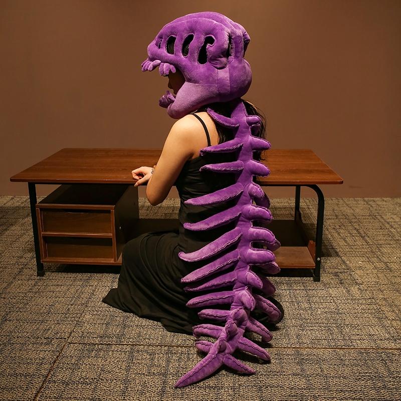 Dinosaur Skeleton Headgear Pillow, 4 Color Options Available, Unisex Cushion, Perfect for Party Cosplay and Sofa Lounging