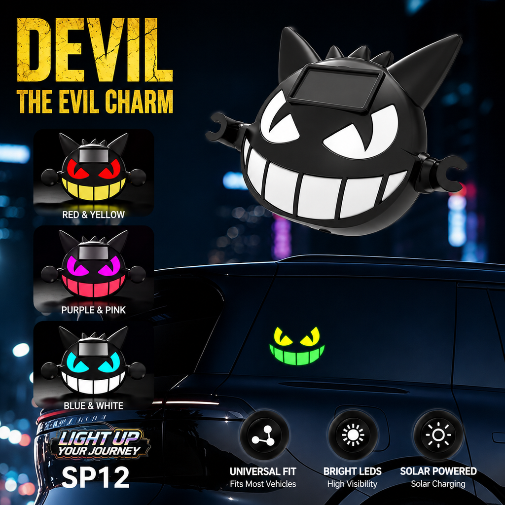 Solar Powered Little Devil Car Rear Window Light – Multi-Mode Color Changing LED