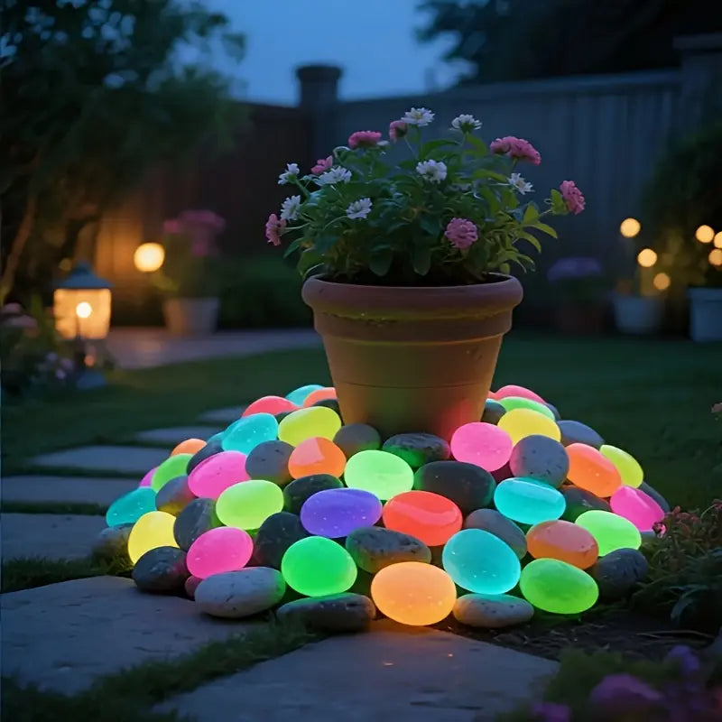 32pcs XL Glowing Pebbles for Garden & Aquarium