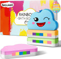 Rainbow Bath Bombs for Kids, Handmade 4 Pcs Kid Bath Bombs Gift Set