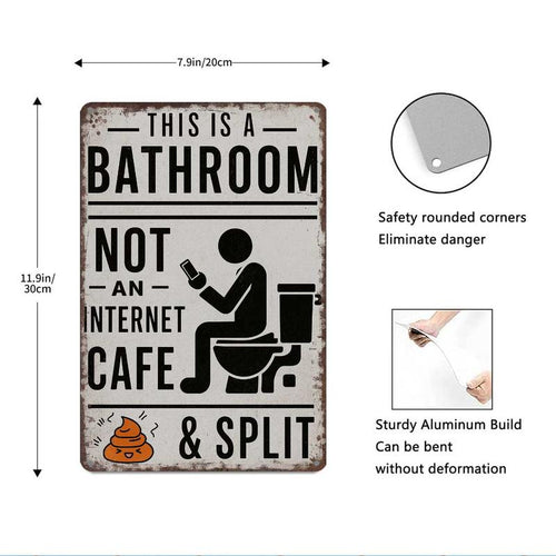 "Not An Internet Cafe" Vintage Tin Wall Art