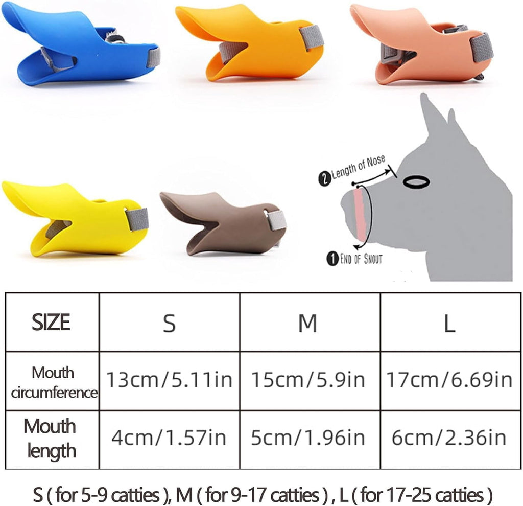 Duck Muzzle for Dogs, Soft Flexible TPR Duckbill Dog Muzzle with Adjustable Strap for Small & Medium Dogs