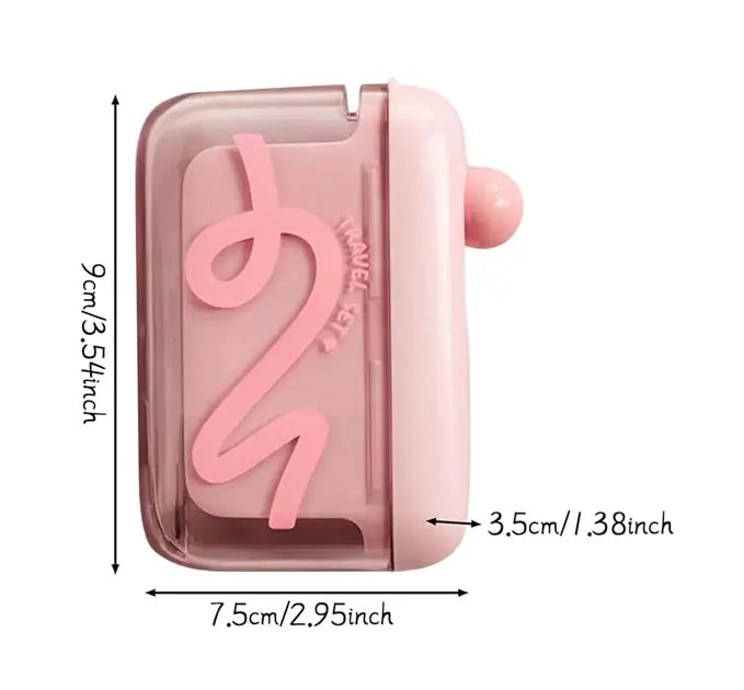 Travel-sized storage case - features an automatic pop-up dispenser, portable and refillable, perfect for oral care at home, in restaurants, and while traveling.