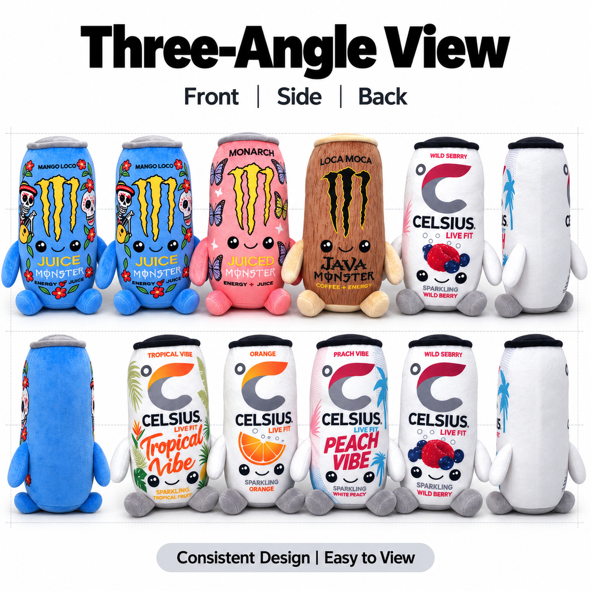 Cute Energy Drink Can Plush Toy – 8.7" Novelty Plushie