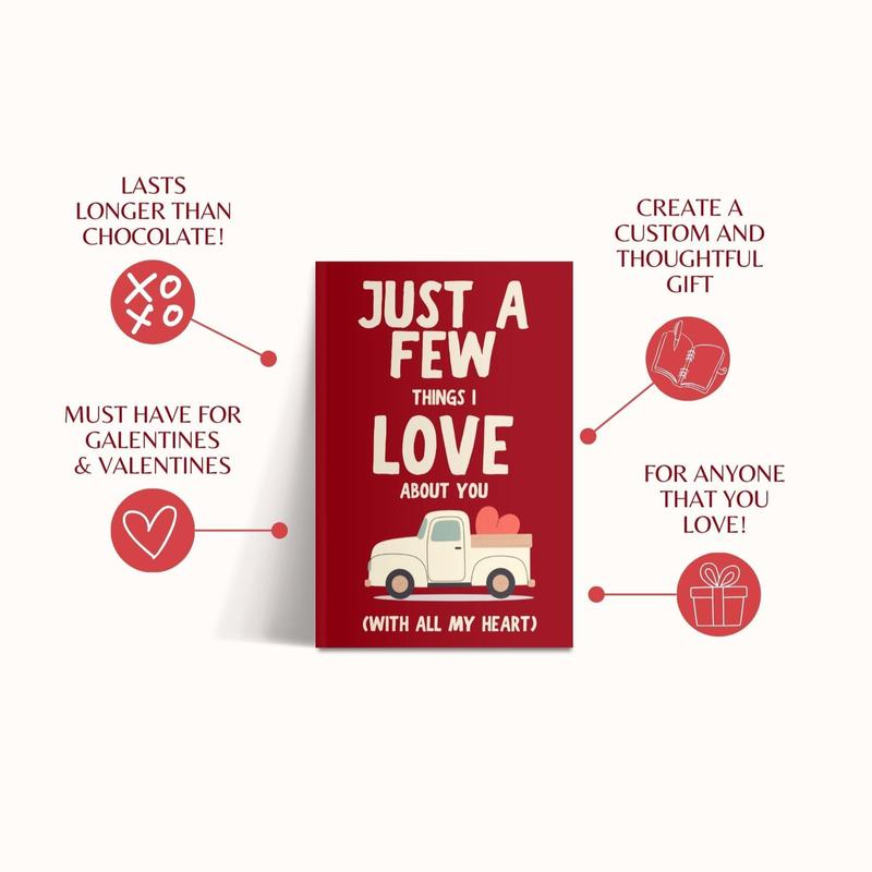 Just A Few Things I Love About You (With All My Heart) Fill In The Blank Gift Book for Kids, Best Friends, Family by LARKINROAD  - Perfect for Valentine's Day, Galentine's Day, Birthdays, Mother's Day