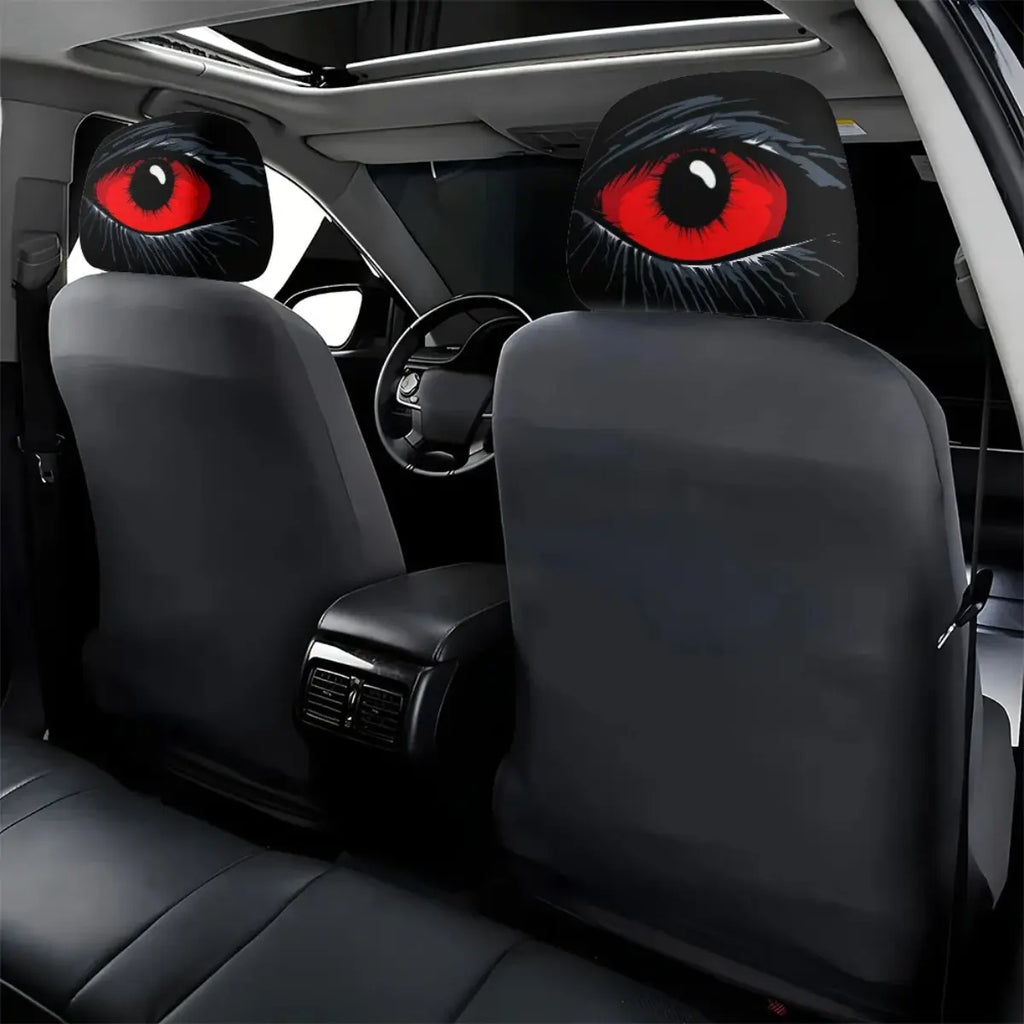 Gothic Devil's Eye Headrest Covers - Washable (Set of 2)