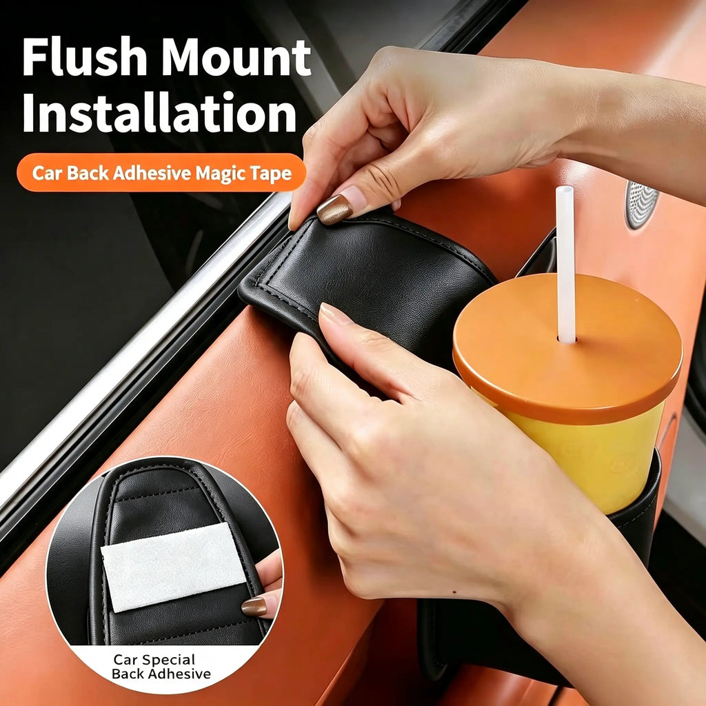 Car Door Storage Pocket, Double-Layer Organizer with Residue-Free Adhesive for Phones, Keys & Small Items, Fits Most Sedans, SUVs & Trucks
