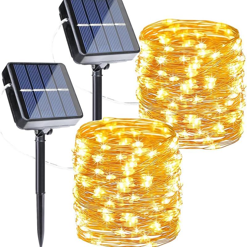 2-Pack Solar Outdoor String Lights, 80FT 240 LED Waterproof Fairy Lights with 8 Modes for Garden, Party, Patio Decor, Solar Outdoor Lights