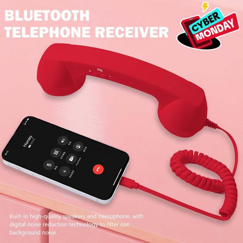 Retro Choice-Bluetooth Phone Handset, Wireless/Wired & USB Mobile Phone Receiver for Comfortable Calls, Type-C Port, Perfect for Halloween, Christmas & Part, excellent sound quality,headphone earphones noise reduction, Cyber Monday Black Friday