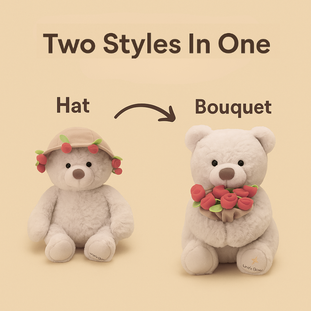 Convertible Teddy with Flower Bouquet