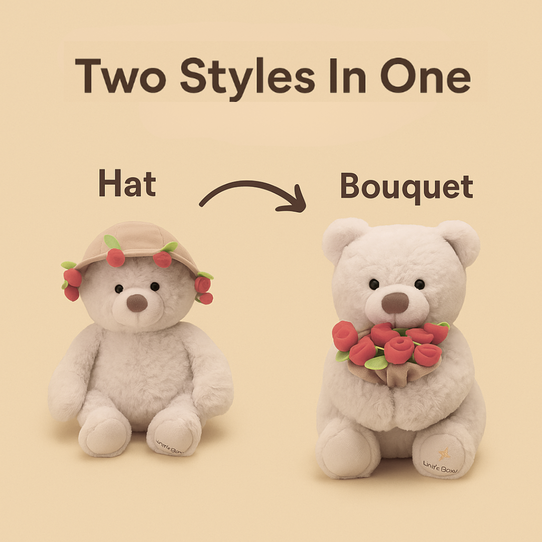 Convertible Teddy with Flower Bouquet