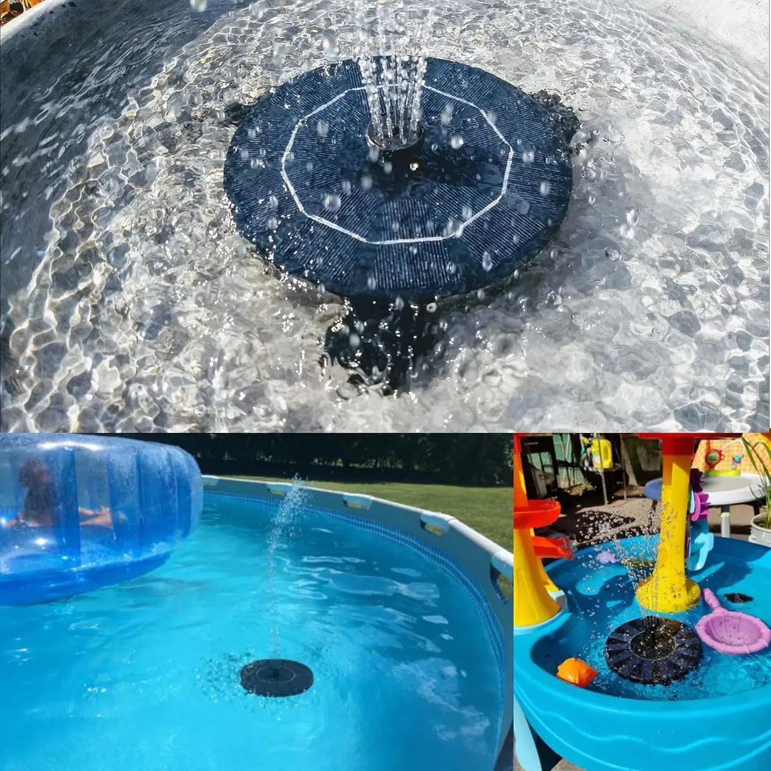 Solar Fountain, Solar Powered Bird Bath Fountain Pump， 1.5W Solar Panel Kit Water Pump, Outdoor Watering Submersible Pump for Pond, Pool, Garden, Fish Tank