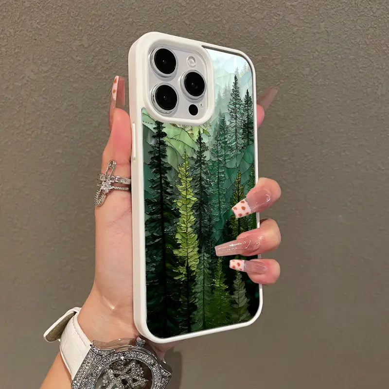 Stained Glass Forest Magnetic Protective Case for iPhone