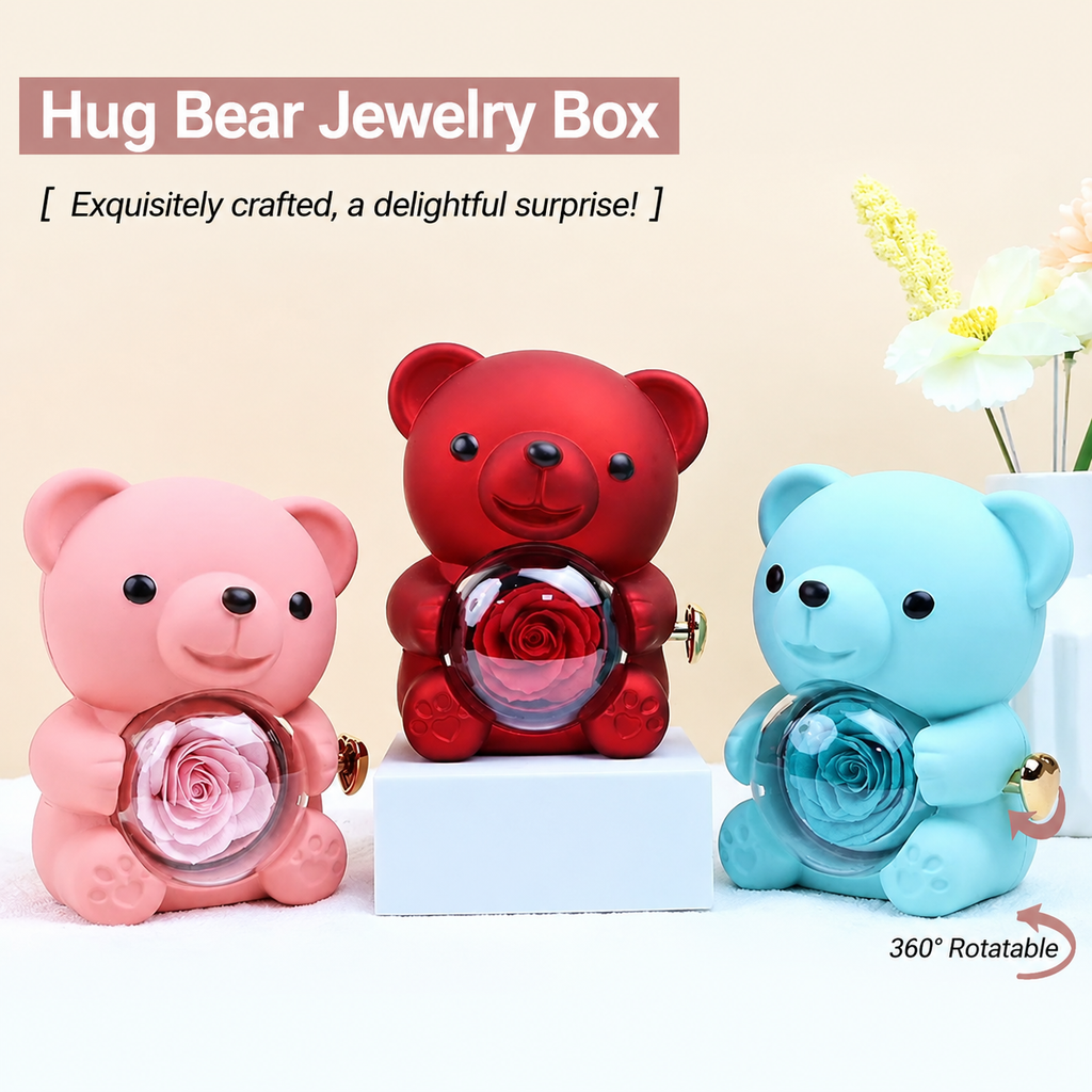 Boite a bijoux ours rose