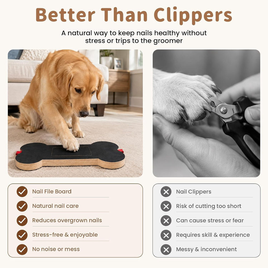 Dog Nail Scratch Board with Treat Box & Drawer, Dog Nail Scratch Non-Slip for Large Dog