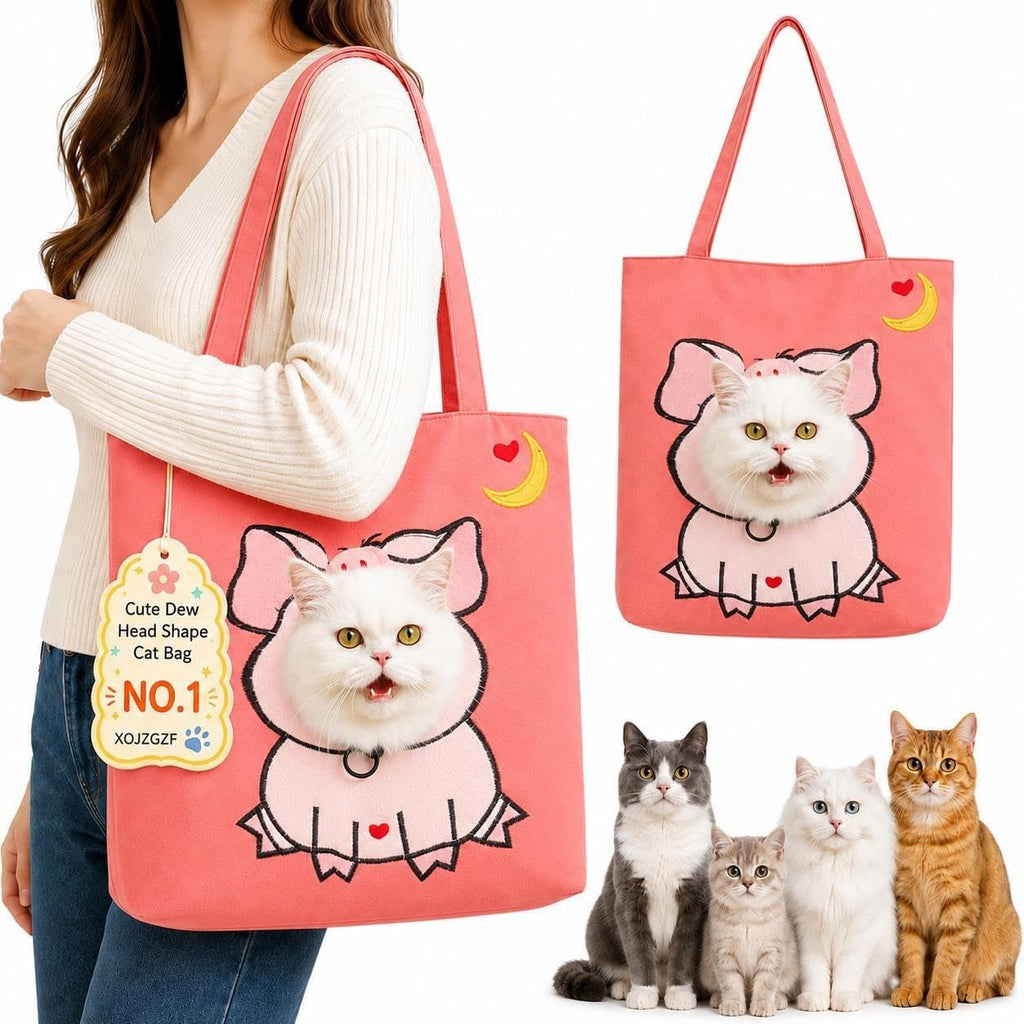 Lion-Shaped Pet Carrier Tote Bag, Head-Out Canvas Shoulder Bag for Cats & Small Dogs