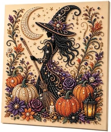 Halloween Ghost Pearl Art DIY Kit, Spooky Cute 3D Diamond Painting Crafts for Adults, DIY Fall Home Decor Wall Art, Beginner DIY Seasonal Party Gift