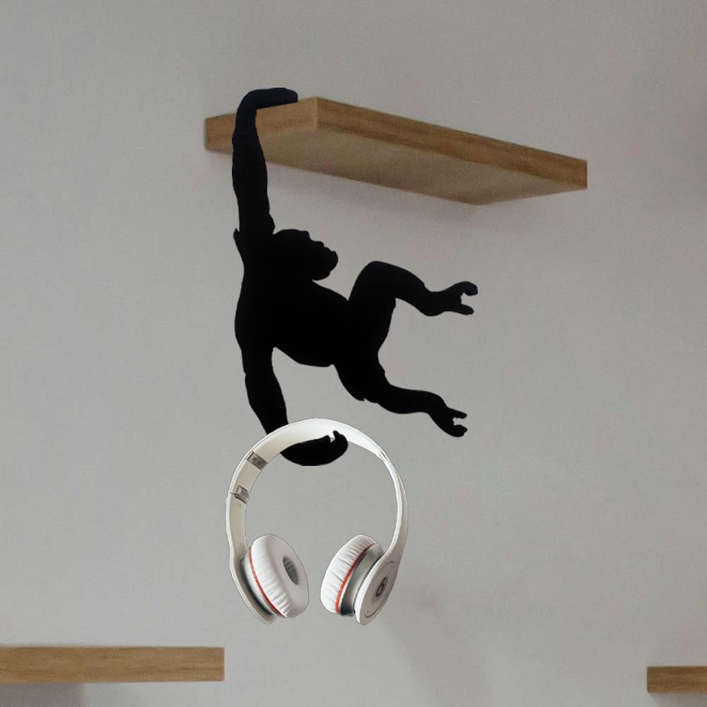 Orangutan Banana Hook – Funny Monkey-Shaped Wall Holder for Keys, Bags, Hats & Headphones-3Pieces