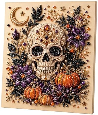 Halloween Ghost Pearl Art DIY Kit, Spooky Cute 3D Diamond Painting Crafts for Adults, DIY Fall Home Decor Wall Art, Beginner DIY Seasonal Party Gift
