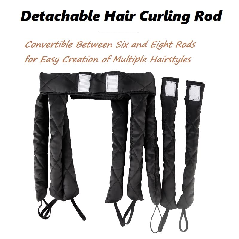 Overnight Heatless Curling Headband, 8-Rod No-Heat Hair Curler for Soft Natural Curls