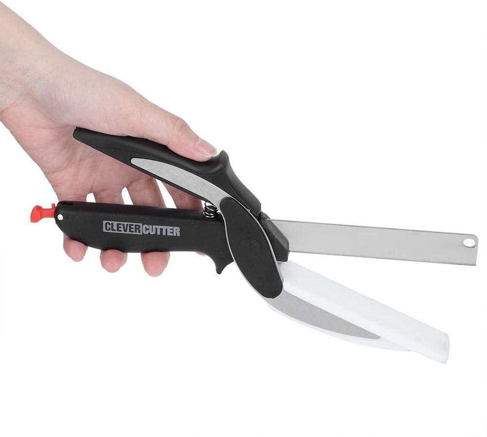 Food Cutter Multifunction 2 in 1 Stainless Steel Food Vegetable Cutter Knife Scissors Kitchen Tools Vegetable Cutter Potato