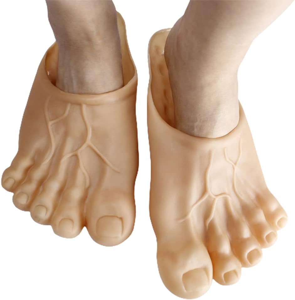 Funny Giant Feet Slippers – Novelty Oversized Toe Slippers, Comfy Indoor House Shoes