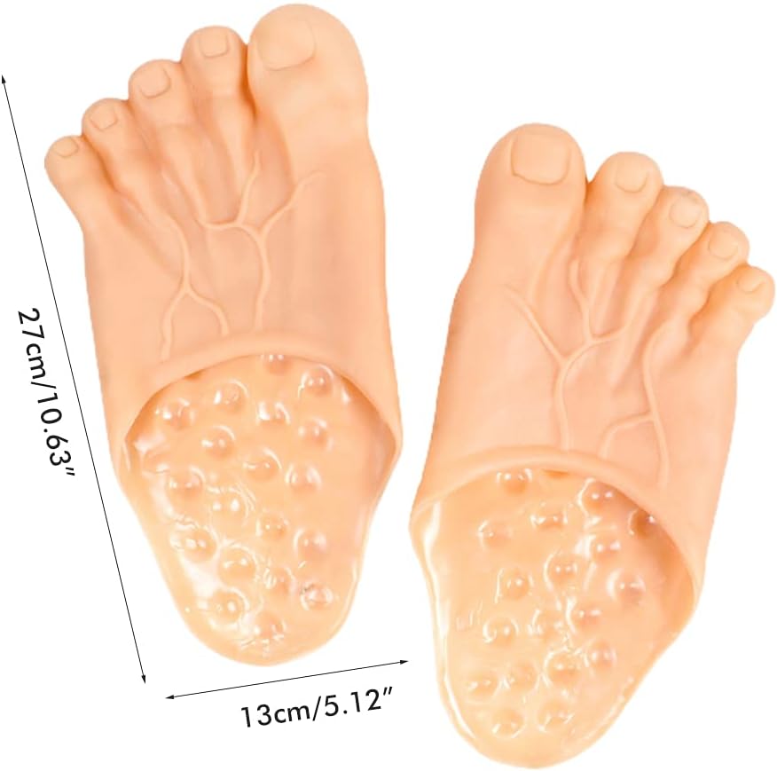 Funny Giant Feet Slippers – Novelty Oversized Toe Slippers, Comfy Indoor House Shoes