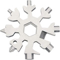Snowflake Multi-Tool - 19-in-1 Stainless Steel Snowflake Tool with Keychain, Screwdriver, Bottle Opener, Compact and Portable for Outdoor Adventure and Daily Use