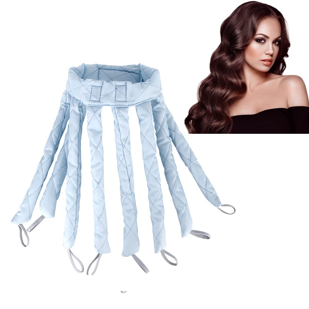 Overnight Heatless Curling Headband, 8-Rod No-Heat Hair Curler for Soft Natural Curls