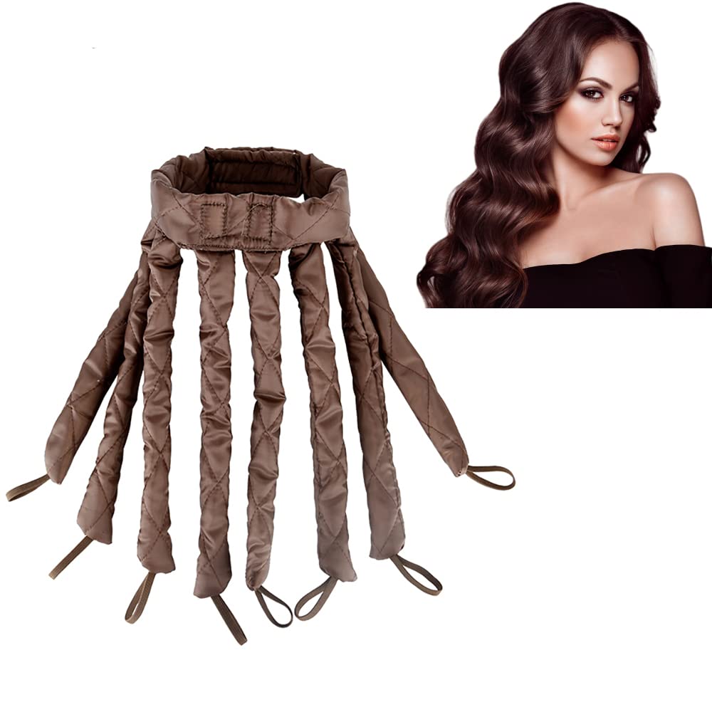Overnight Heatless Curling Headband, 8-Rod No-Heat Hair Curler for Soft Natural Curls