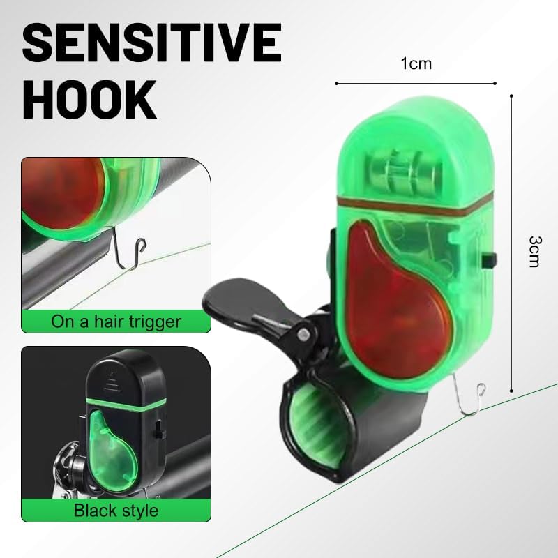 Fishing Bite Alarm with LED Light, 2026 New Smart Fish Bite Alarm Sound Bite Alert Bell with LED Lights, Upgrade Electronic Fishing Alarms Bite Alarms for Fishing Poles Multipack