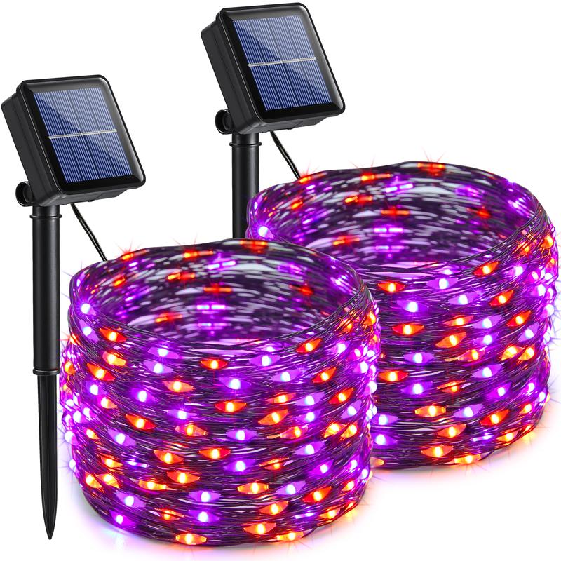2-Pack Solar Outdoor String Lights, 80FT 240 LED Waterproof Fairy Lights with 8 Modes for Garden, Party, Patio Decor, Solar Outdoor Lights