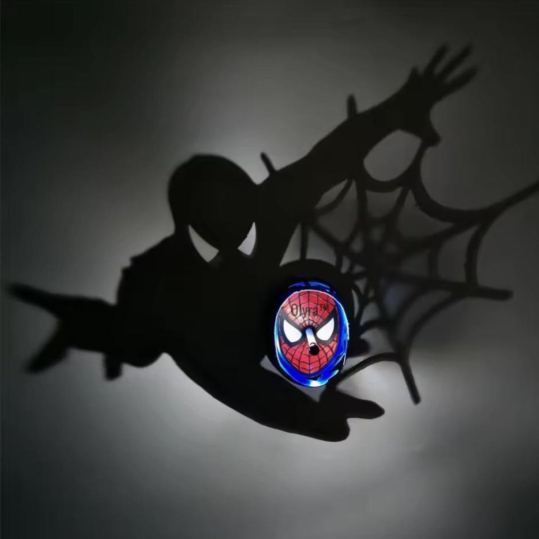 OLYRA Superhero Shadow Lamp for Bedroom Wall | 3D Night Lamp for Kids Room | LED Superhero Shadow Light for Wall Decor | USB Powered Shadow Projection Lamp | Birthday Gift for Boys