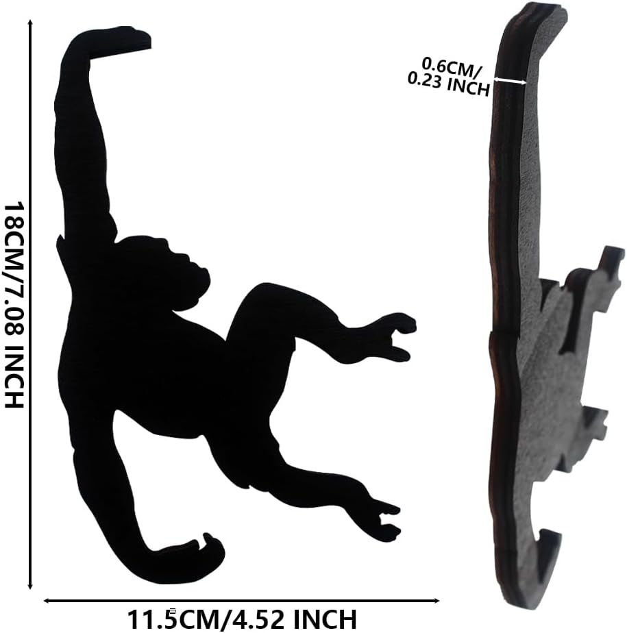 Orangutan Banana Hook – Funny Monkey-Shaped Wall Holder for Keys, Bags, Hats & Headphones-3Pieces