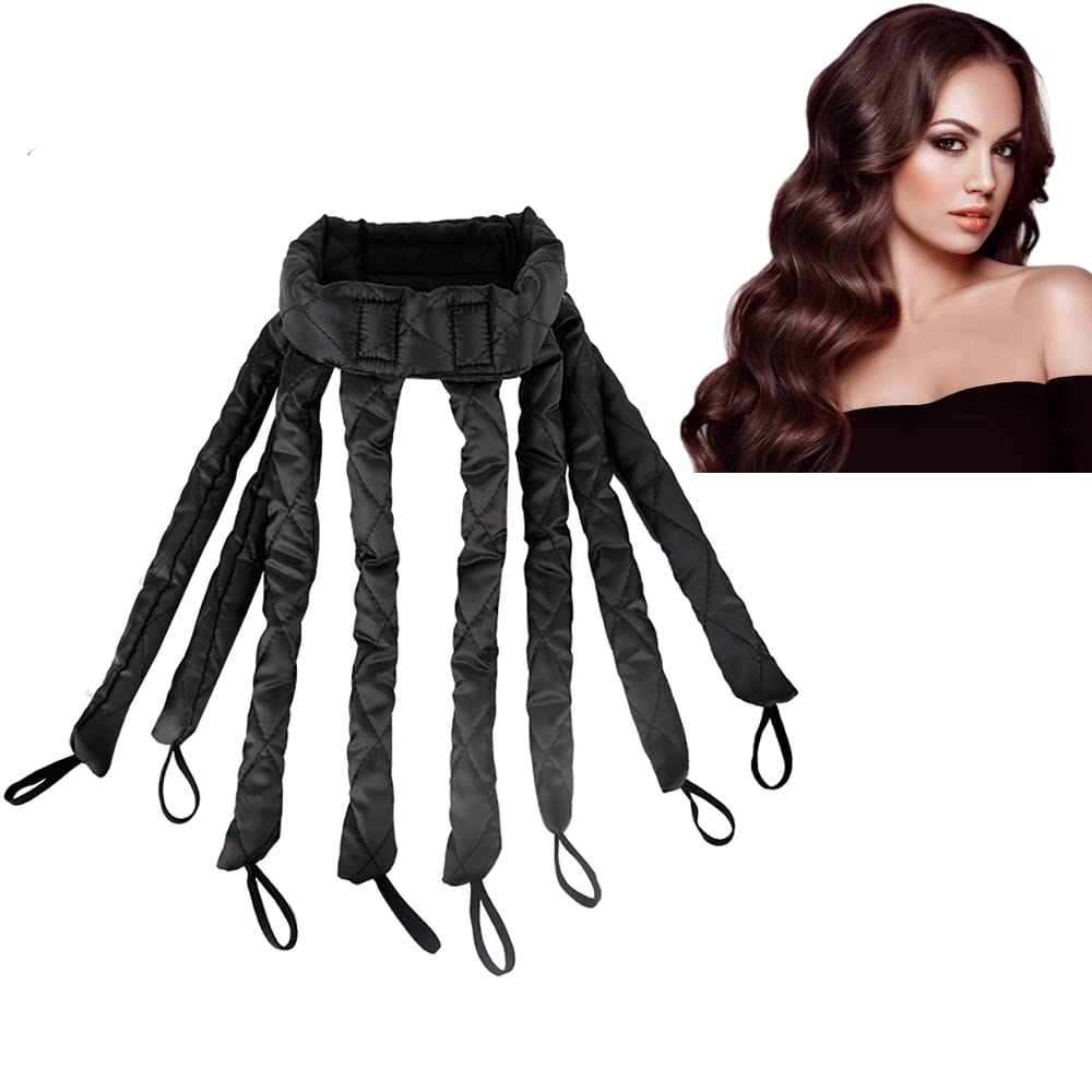 Overnight Heatless Curling Headband, 8-Rod No-Heat Hair Curler for Soft Natural Curls