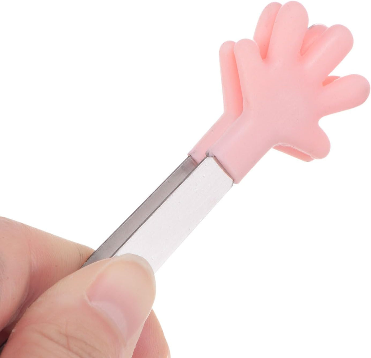Mini Hand-Shaped Food Tongs, 5.67 in Stainless Steel Kitchen Tongs with Silicone Tips for Ice, Snacks, Fruit, Cooking & BBQ