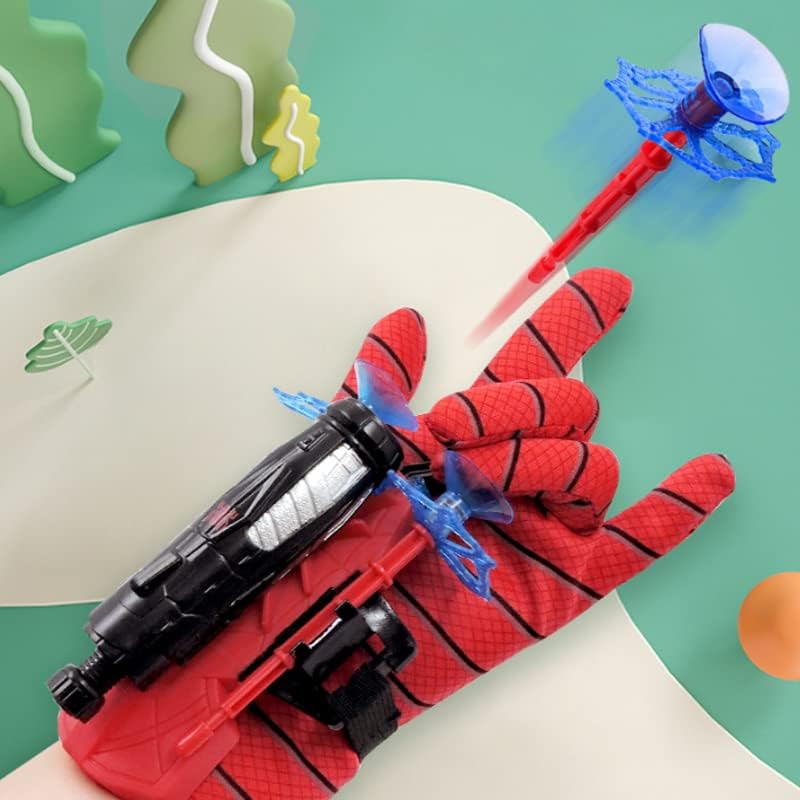 Spider Gloves Man Web Shooter Toy, Spider Kids Plastic Superhero Launcher Glove Hero Movie Launcher with Wrist Toy Set, Medium
