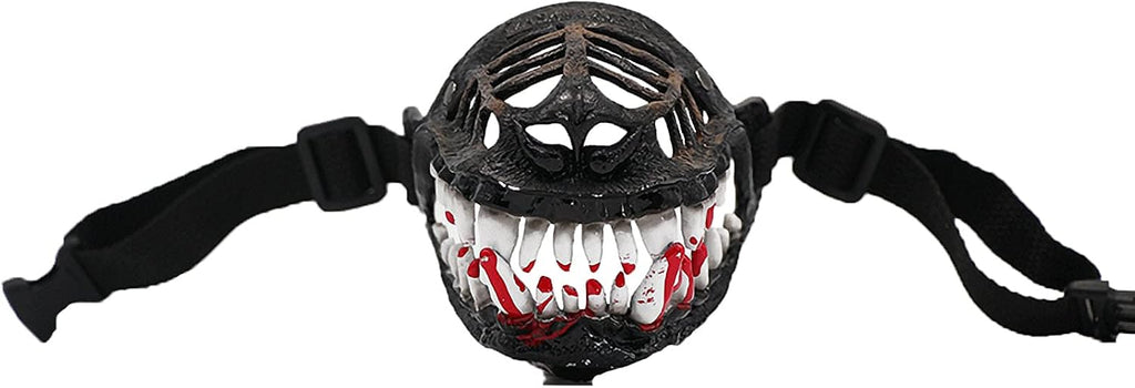 Scary Teeth Dog Muzzle for Halloween, Adjustable Basket Muzzle for Small, Medium and Large Dogs
