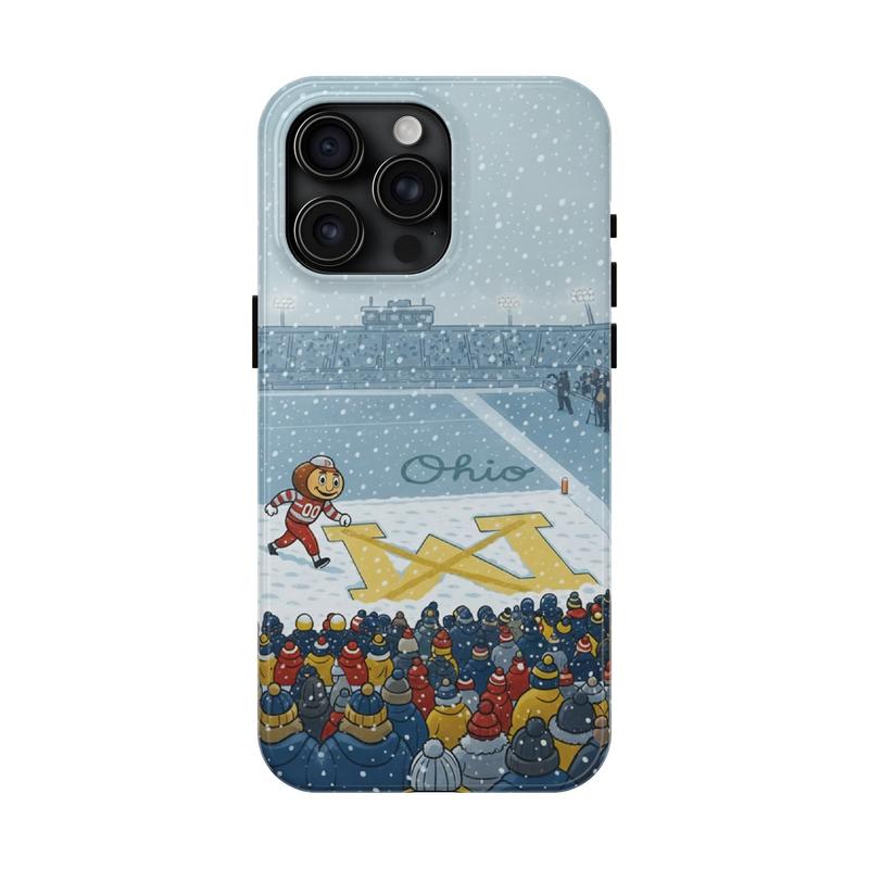 Ohio vs Michigan Rivalry Phone Case, Script Ohio on Big M Phone Cover, Buckeye Fan Erase The M 7 Air Pro Max, OSU Fan Gift
