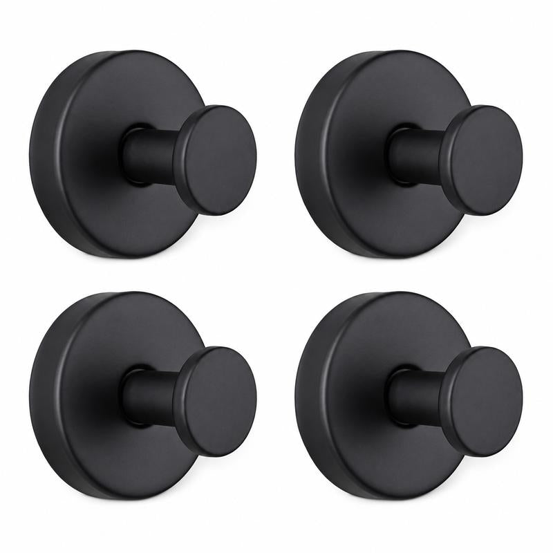 Heavy-Duty Adhesive Wall Hooks, 15 lb Capacity Waterproof No-Drill Hooks for Bathroom, Kitchen & Home Storage, 4 or 8 Pack