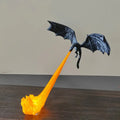 3D Dragon Flame Book Nook Lamp, Fire-Breathing Dragon Sculpture with Glowing Flame Effect, Fantasy Bookshelf Decor for Home, Office and Desk