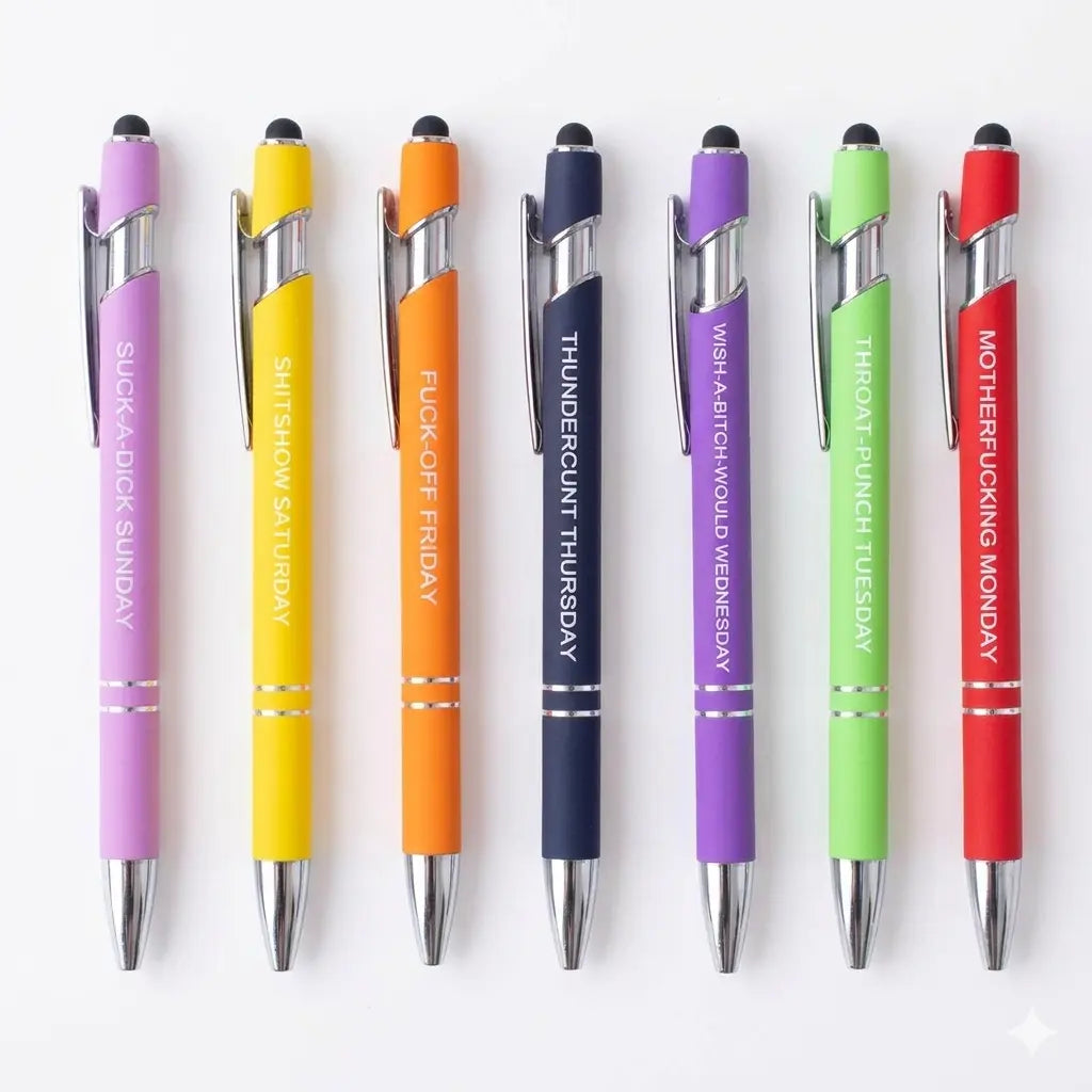 Funny Sarcastic Pen Set - Relatable Coworker Gifts & Office Decor