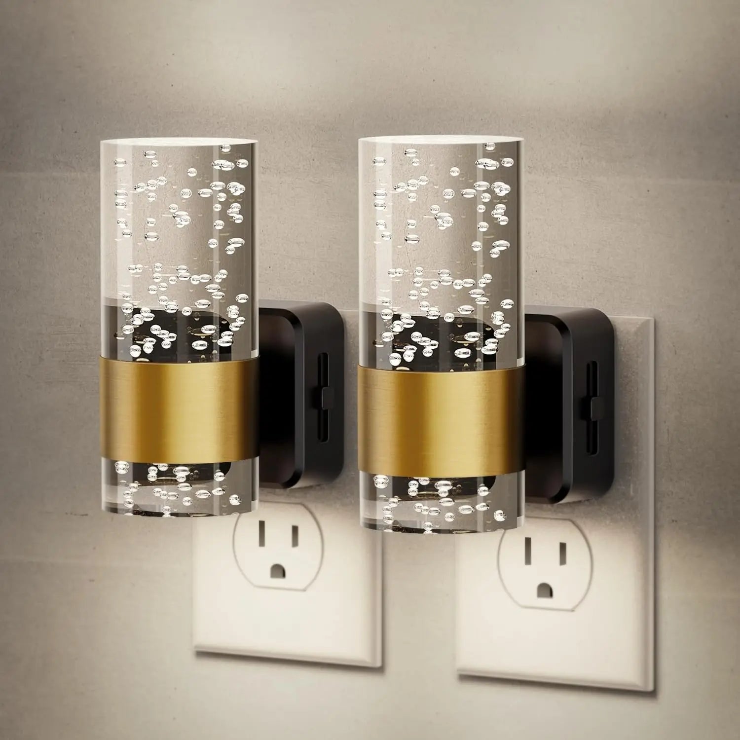 2 Packs Acrylic Aesthetics Night Light, Auto Dusk to Dawn Sensor LED Night Light for Bedroom Kitchen, Dimmable