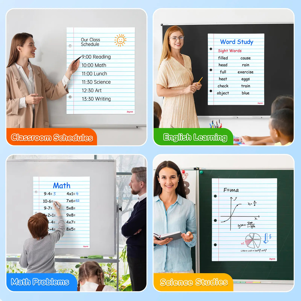 Giant Magnetic Lined Dry Erase Sheet, 22 × 16.9 in Reusable Writing Pad for Teachers, Classroom, Homeschool & Office