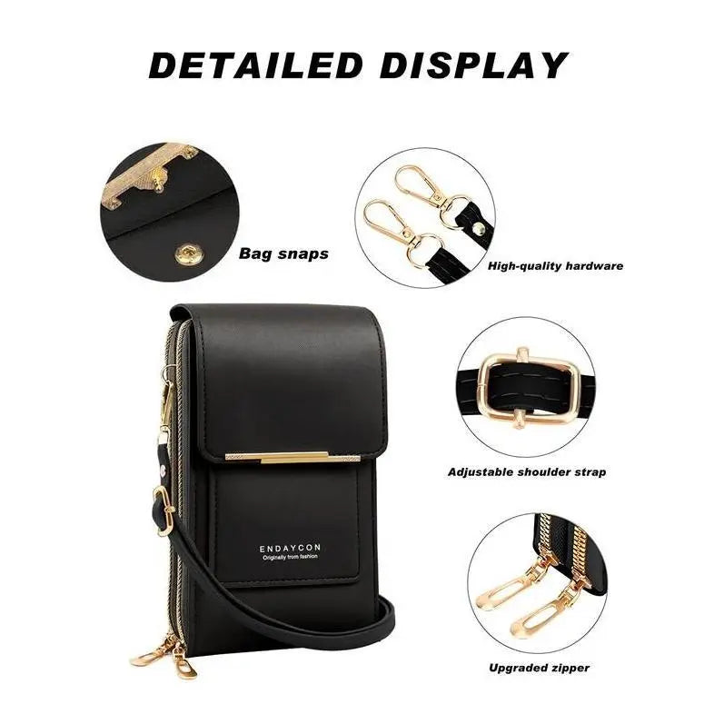 2026 Trendy Minimalist Elegant Women's Touchscreen Crossbody Phone Wallet