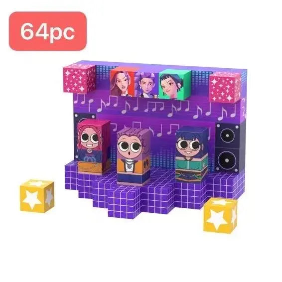 KPOP Hunter Girls Anime Building Blocks with 5 Light-up LED Pieces