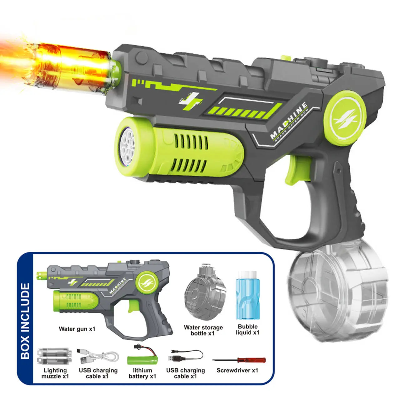 Adult and children's electric water guns, automatic high-power water guns, swimming pool toys, beach electric water guns, realistic muzzle flames.